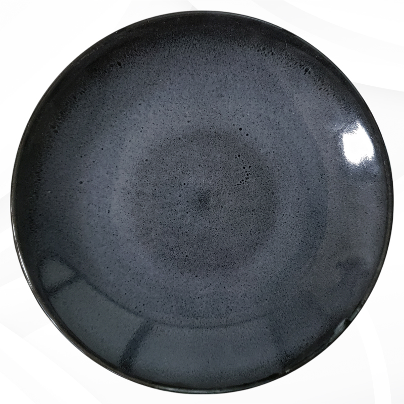RENTA PLATO TRINCHE GRIS DE PUNTOS 19 CM