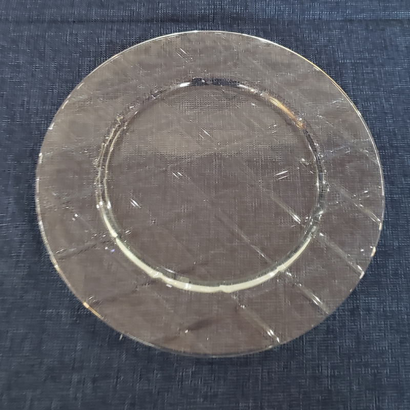 RENTA PLATO BASE VIDRIO ROMBO 34.5 CM