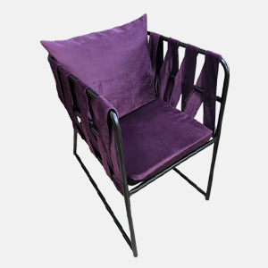 Silla Lottus Metálica y Cojin Morado
