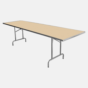 Mesa plegable rectangular de MDF con patas de metal