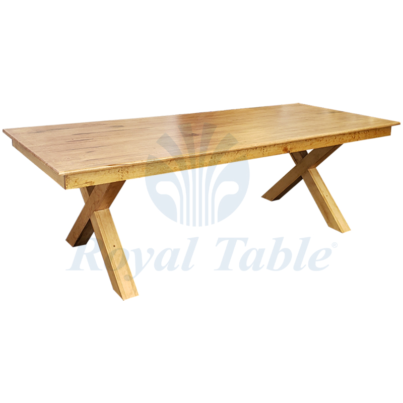 Mesa Tablón Patas En X de Madera